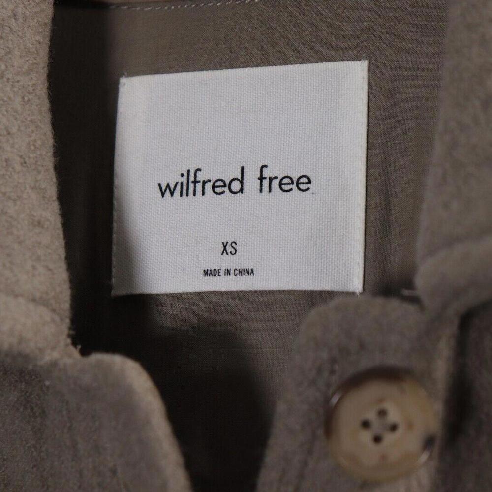 Aritzia Wilfred Free Women XS Olive Beige Ganna Long Shirt Jacket Sold-Out Color - Picture 3 of 8